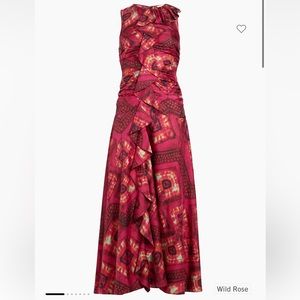 Othella Ruched Silk Maxi Dress - Ulla Johnson - size 12